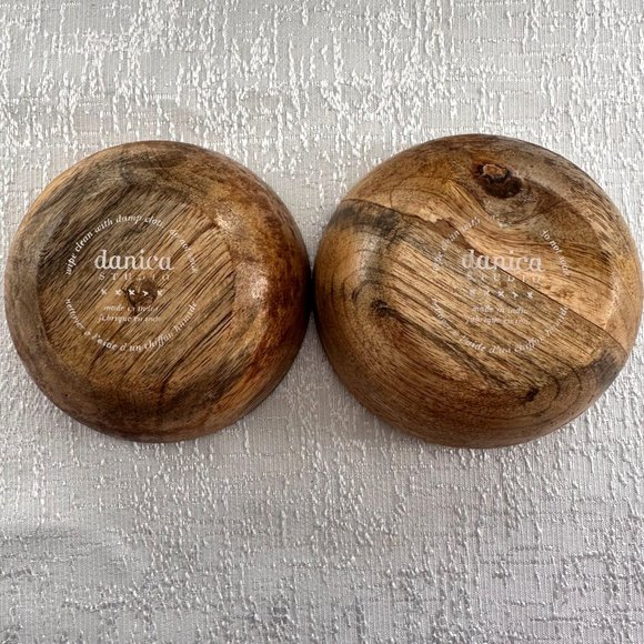 Danica Studio Frida Mango Wood Trinket Bowls With Handpainted Floral Design 4.5" - Picture 6 of 7